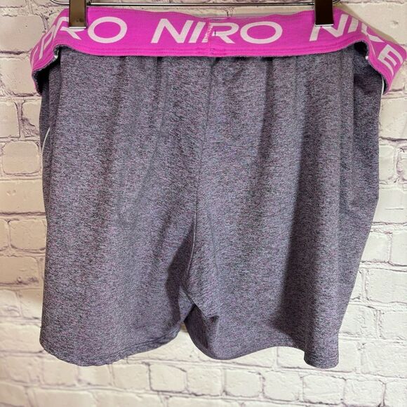 Nike Pro Plus Purple Heather Women's Dri-FIT Athletic Training Gym Shorts XL - Picture 2 of 9
